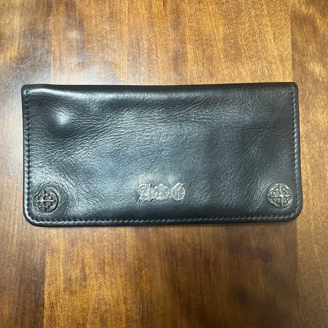 新品未使用✨A&G エーアンドジー　長財布　トラッカーウォレット　レザー　黒 状態悪、使用感有】A&G 本革 ロングウォレット 長財布 ブラック