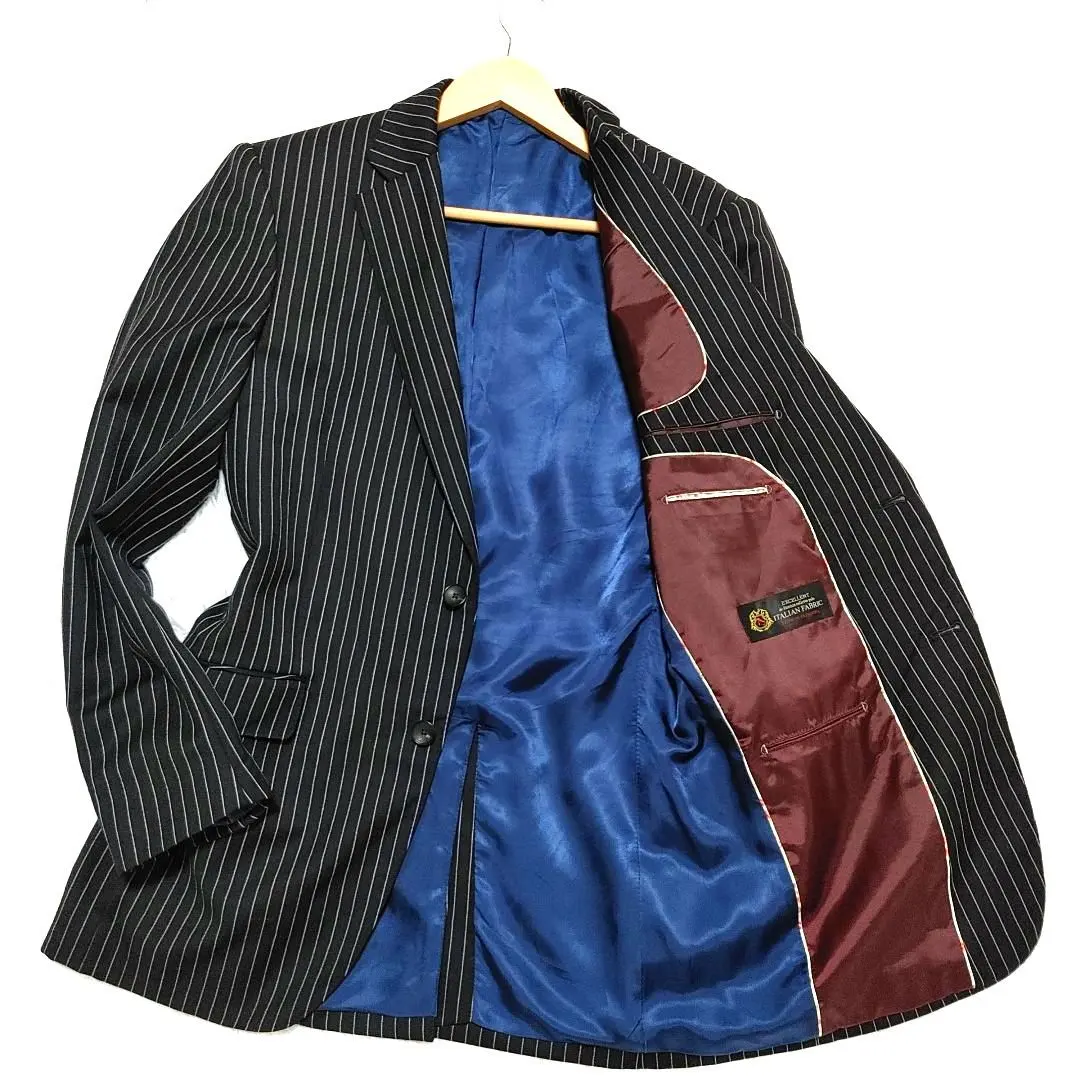Thumbnail of Italian Fabric Tailored Jacket Pinstripe Black A7 (LL Equivalent)