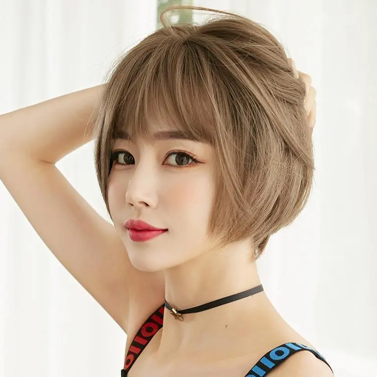 Thumbnail of New ♡ Full Wig Short Bob Honey Brown Brown Hair Medical Use Cosplay