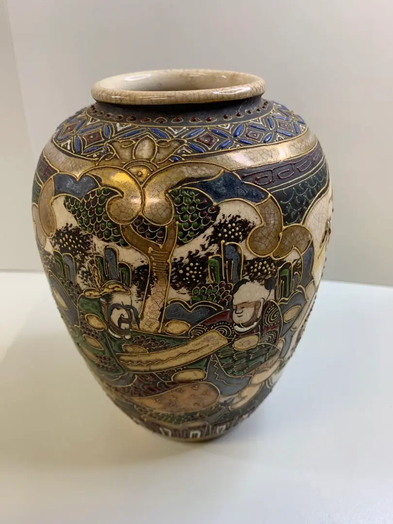薩摩焼　古薩摩　錦山水文　茶入　茶壷　時代箱付　M　R4185 薩摩焼 古薩摩 錦山水文 茶入 茶壷 時代箱付 M R4185 - メルカリ