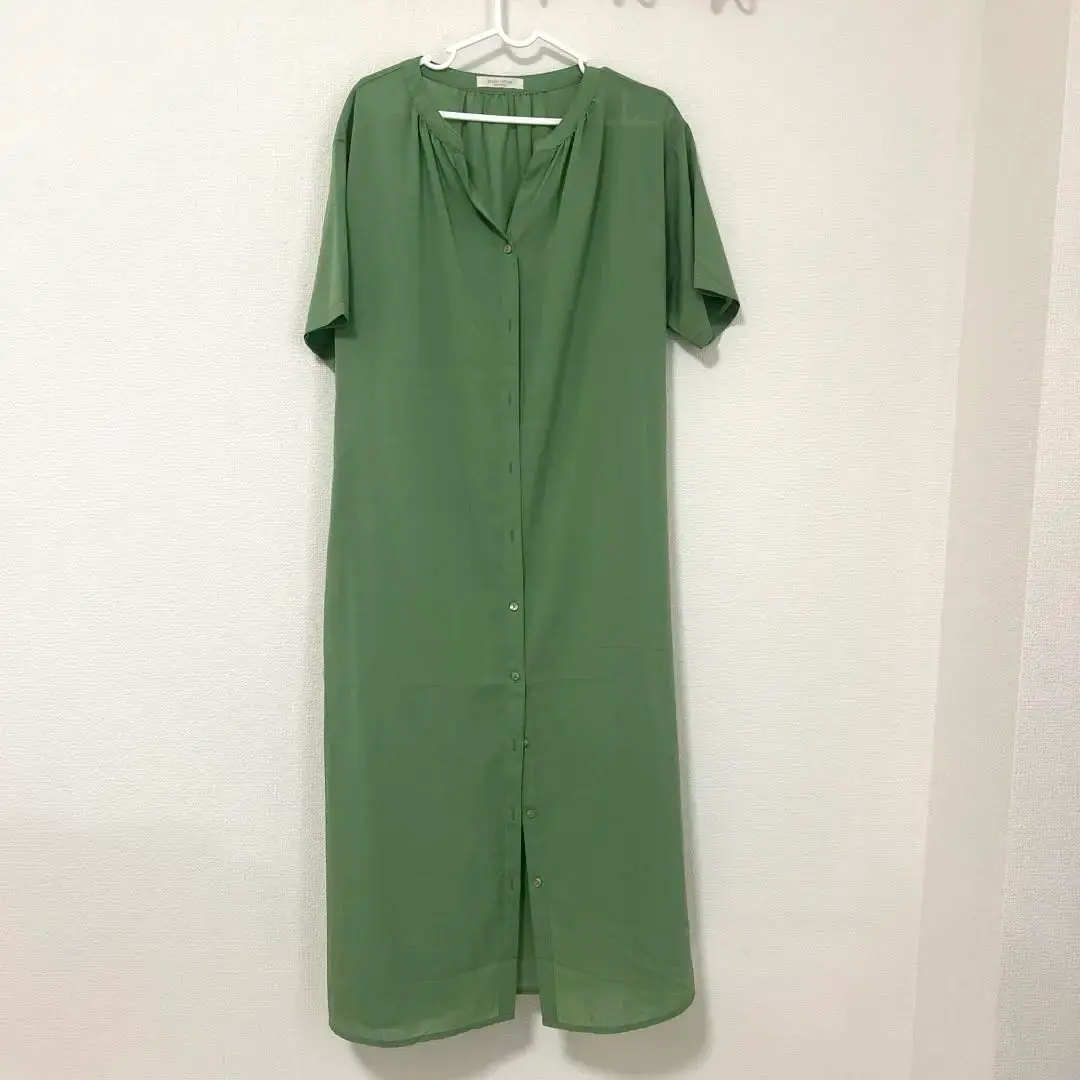 Thumbnail of Olive Green Short-Sleeve Shirt Dress