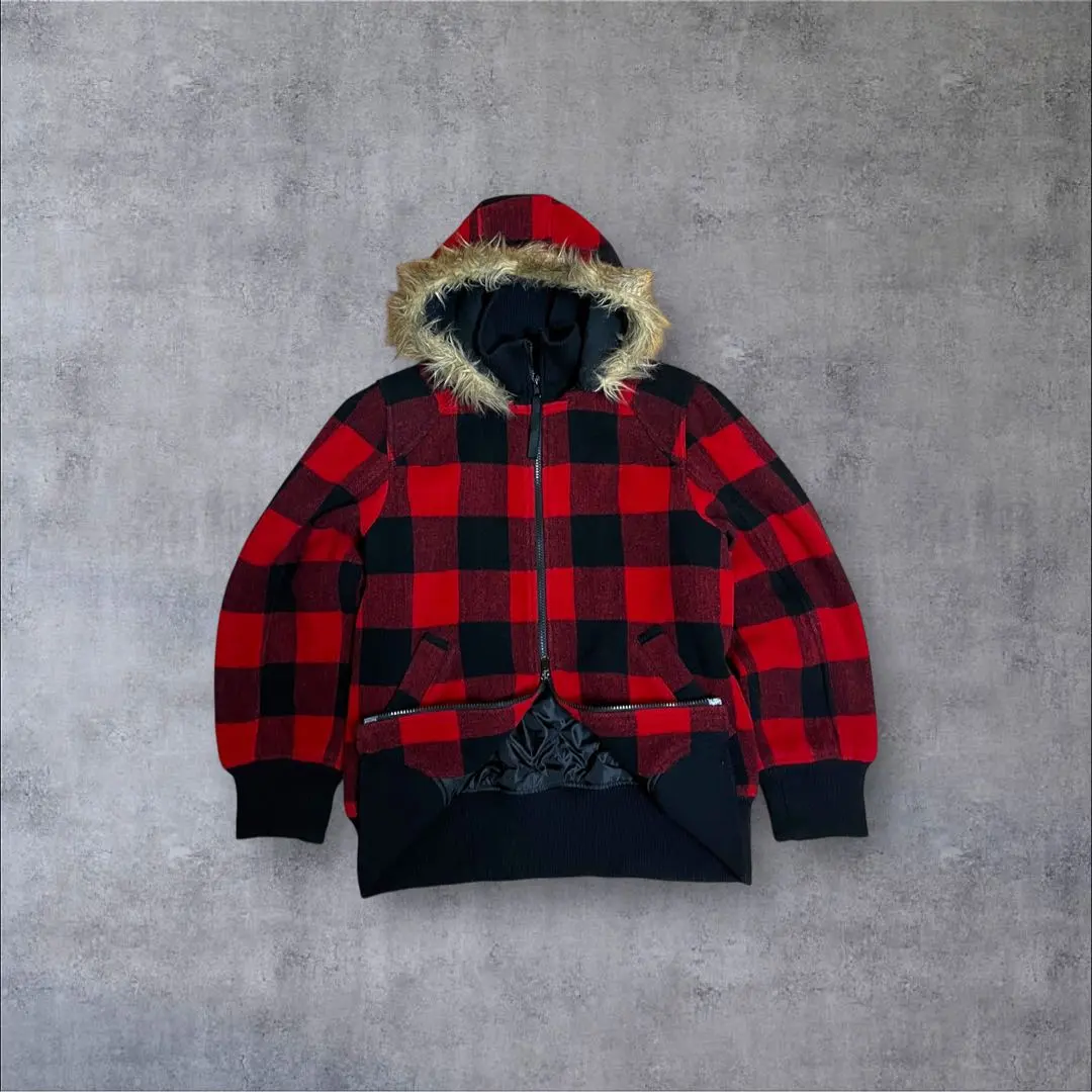 Thumbnail of Onii-kei, Gyaru-o, padded, check pattern, fur jacket, archive, grunge