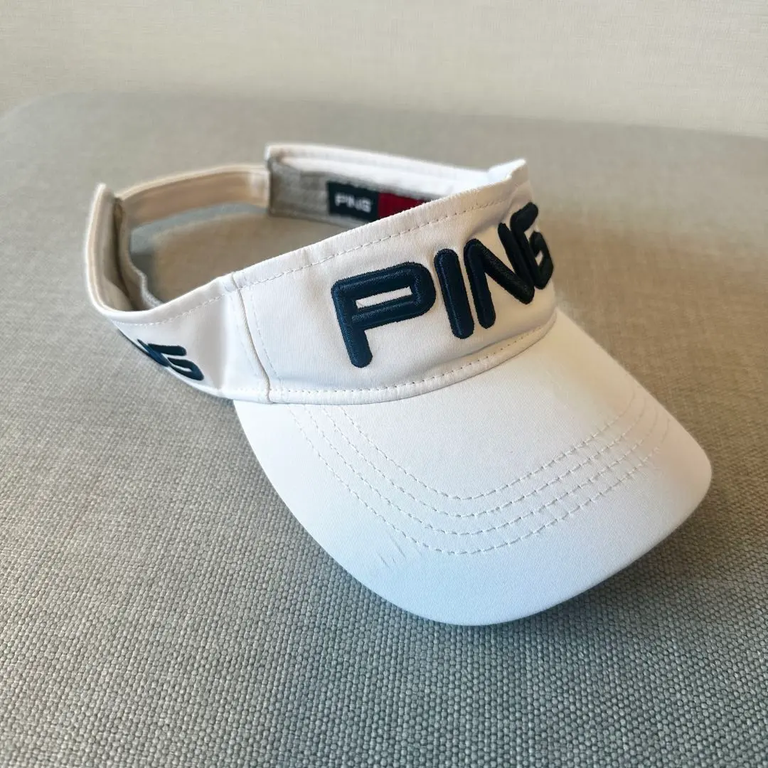 美品☆PING 品牌遮陽帽☆白色 的縮圖
