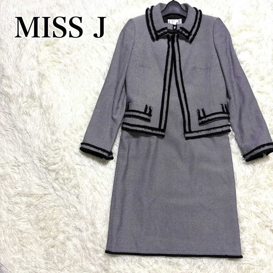 Thumbnail of MISS J Tweed-style Dress Suit, White and Black