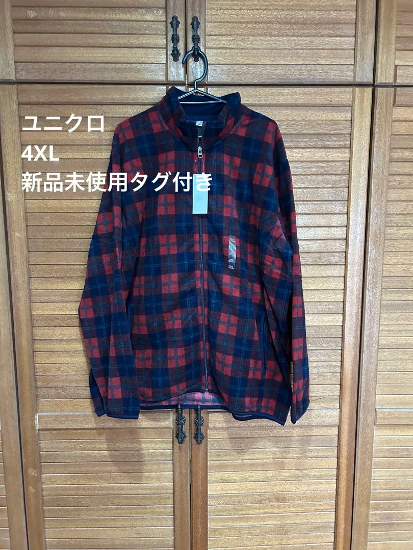 4XL 新品★UNIQLO 印花刷毛毛全拉鍊外套 (大尺碼) 的縮圖