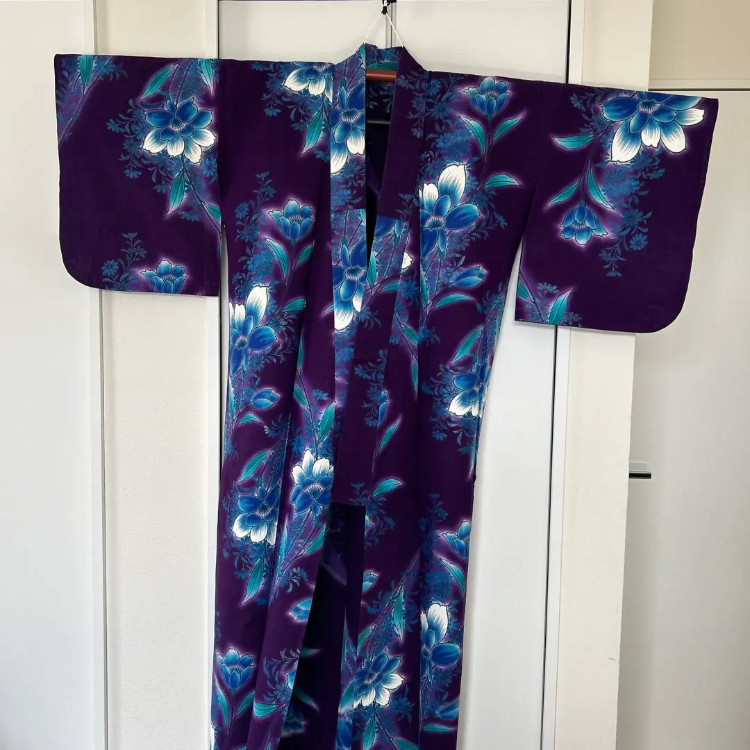 Thumbnail of Kansai Yukata: Kansai Yamamoto Floral Pattern, Purple