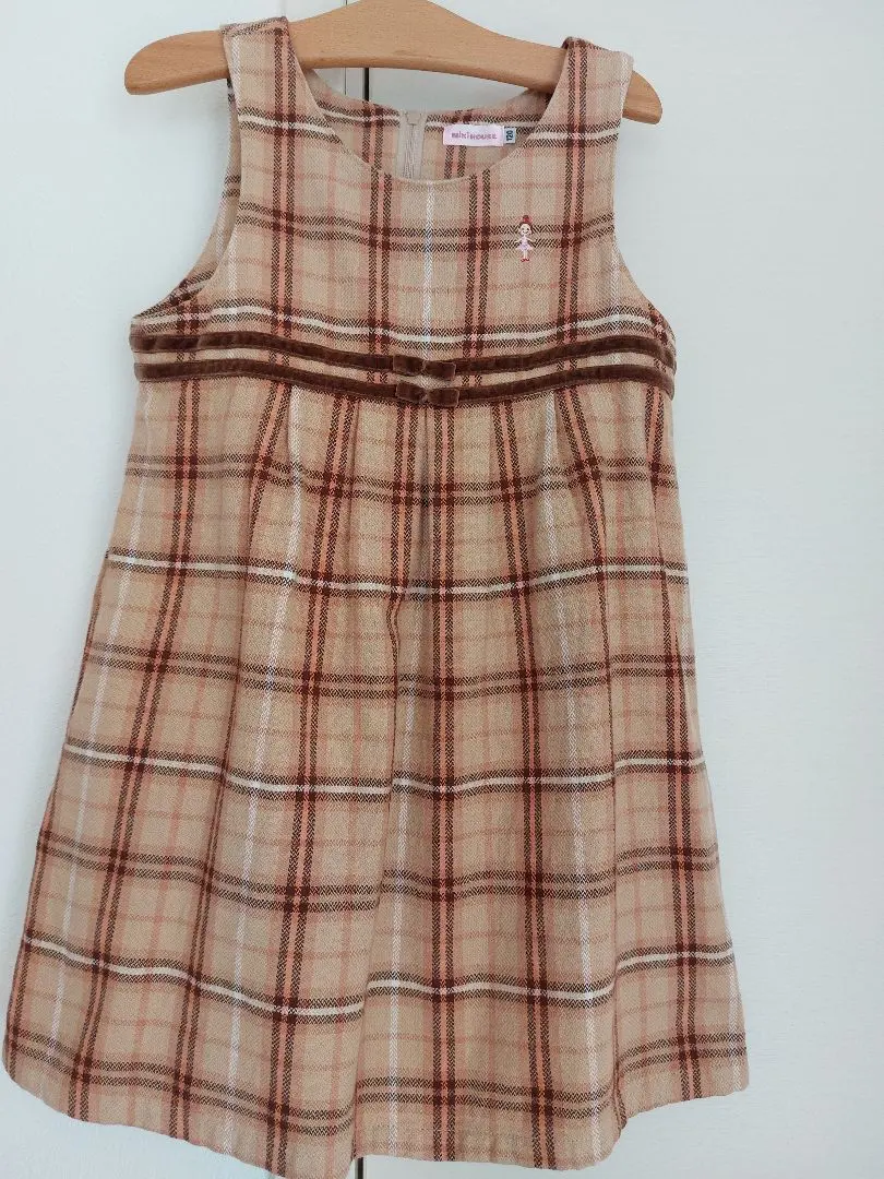 Thumbnail of Beige check jumper skirt