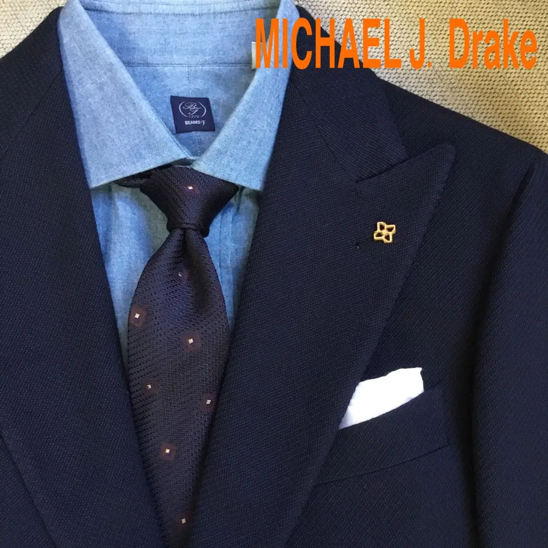 【未使用】Drake's ポケットチーフ ハンカチ ドレイクス DRAKE'S（ドレイクス）の「DRAKES / ラグビー柄ウールシルク