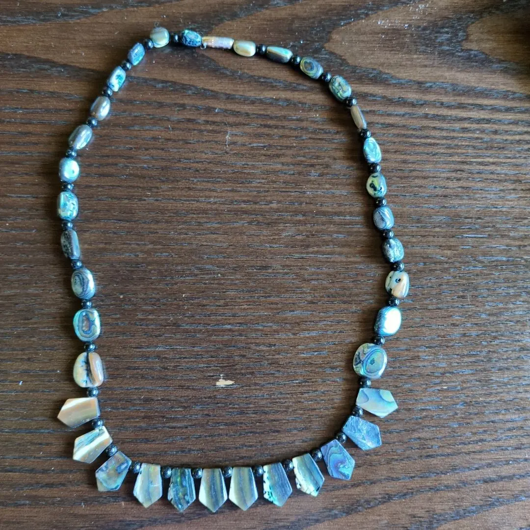 Thumbnail of Natural Stone Color Stone Necklace, Approximately 45cm
