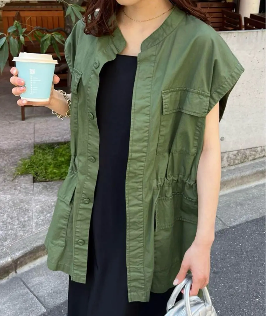 Thumbnail of DISCOAT Stand Neck Military Vest ≪WEB Limited/Unisex≫ Khaki