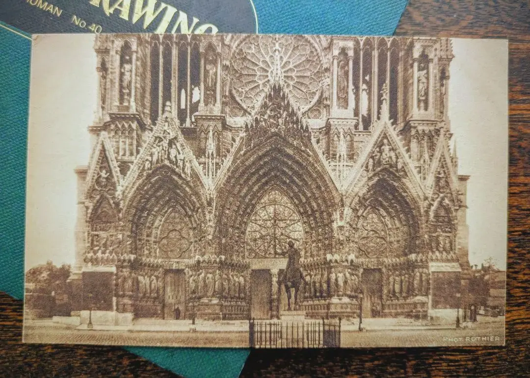 Thumbnail of Reims Cathedral Postcard Vintage Rare