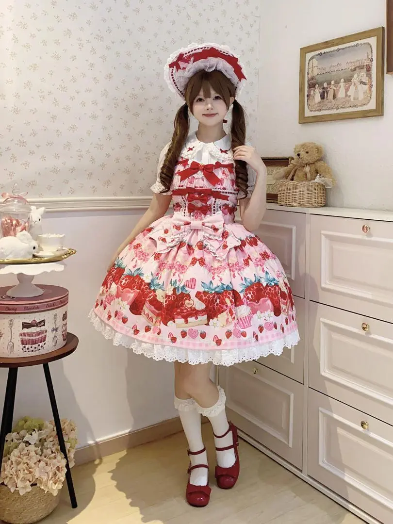 Thumbnail of New Lolita Dress for Women, Strawberry Cake 【744】