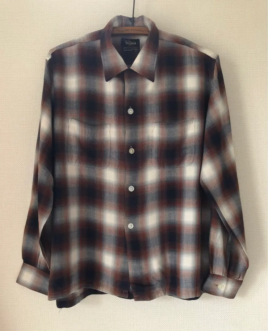 60年代古董Warwick 漸變⭐︎人造絲襯衫／陰影格紋 的縮圖
