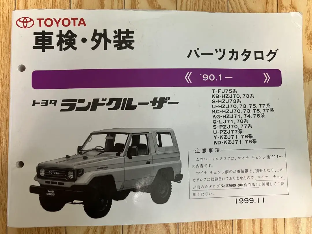 トヨタ　ランドクルーザー70系PZJ～　車検・外装 パーツカタログ　トヨタ純正品 2025年最新】ランクル70 パーツカタログの人気アイテム - メルカリ