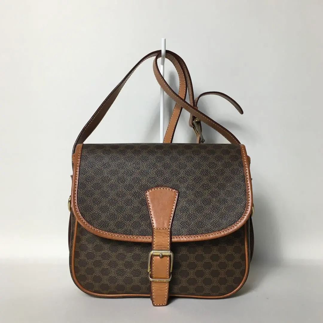 Thumbnail of 2505-86 | Excellent Condition | Celine Shoulder Bag Brown Macadam Pattern