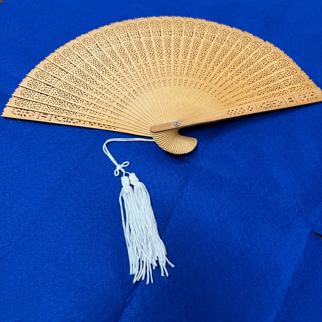 Thumbnail of Bamboo Openwork Fan with White Tassel