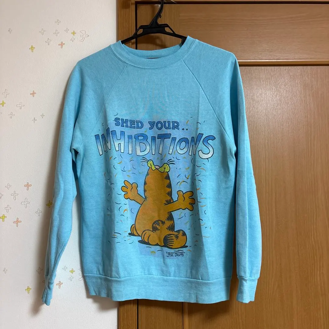 古著 加菲貓 運動衫 水藍色 的縮圖