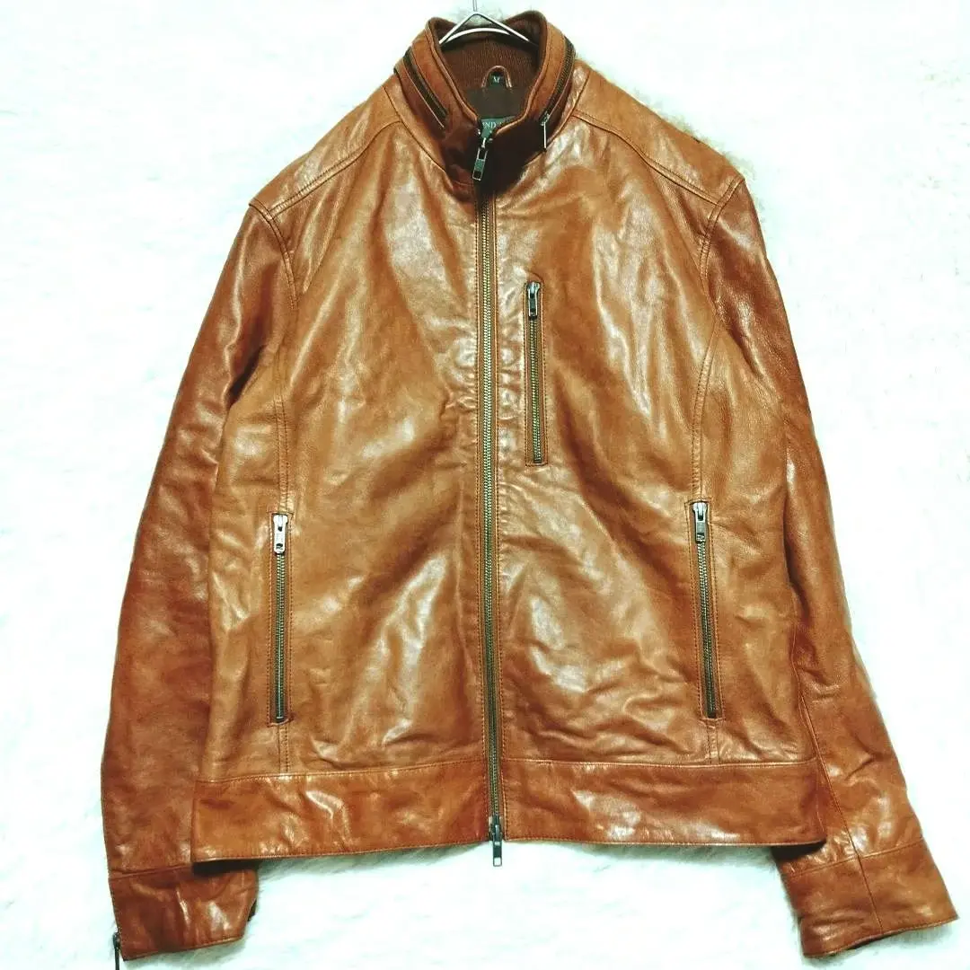 Thumbnail of Nichiwa Wind Armor Lamb Leather Genuine Leather Sheepskin Single Riders Jacket M