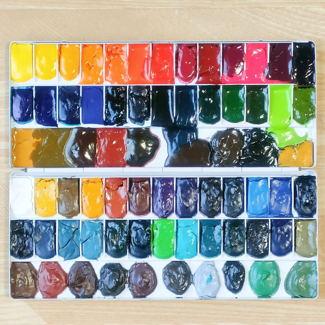 ミジェロ Mijello 透明水彩絵の具 112色 小分けセット ケース付き