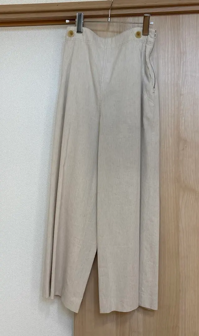 Thumbnail of MACPHEE Rayon Linen Cotton Semi-Wide Cropped Pants with Petticoat