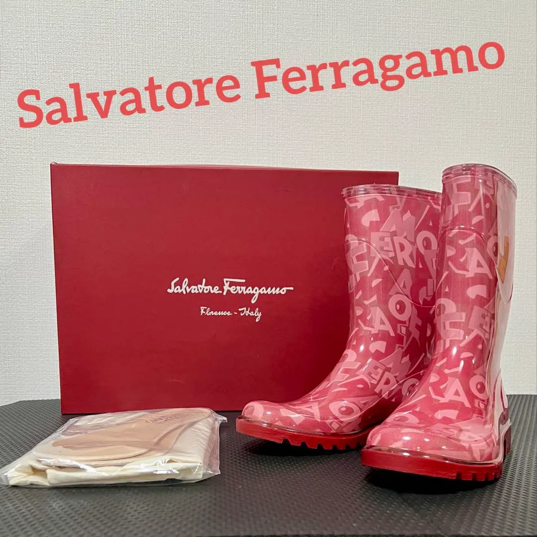 Ferragamo/フェラガモ/長靴/レインブーツ/ピンク
