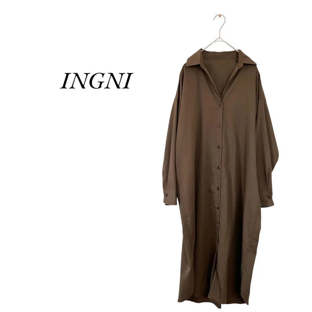 Thumbnail of INGNI Shirt Dress Long Sleeve Solid Color Simple Long Length Stylish M