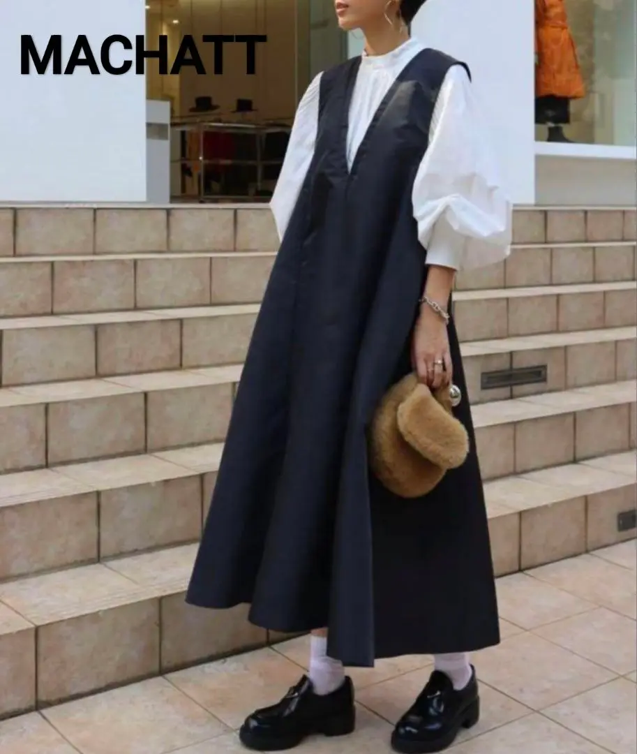 マチャット　machatt ナイロンツイルドレス　新品未使用タグ付き　ブラック 2025年最新】machatt マチャット ナイロンツイルドレスの人気