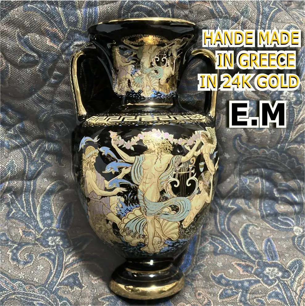 ヴィンテージ花瓶セットギリシャ製有田焼九谷焼フラワーベース