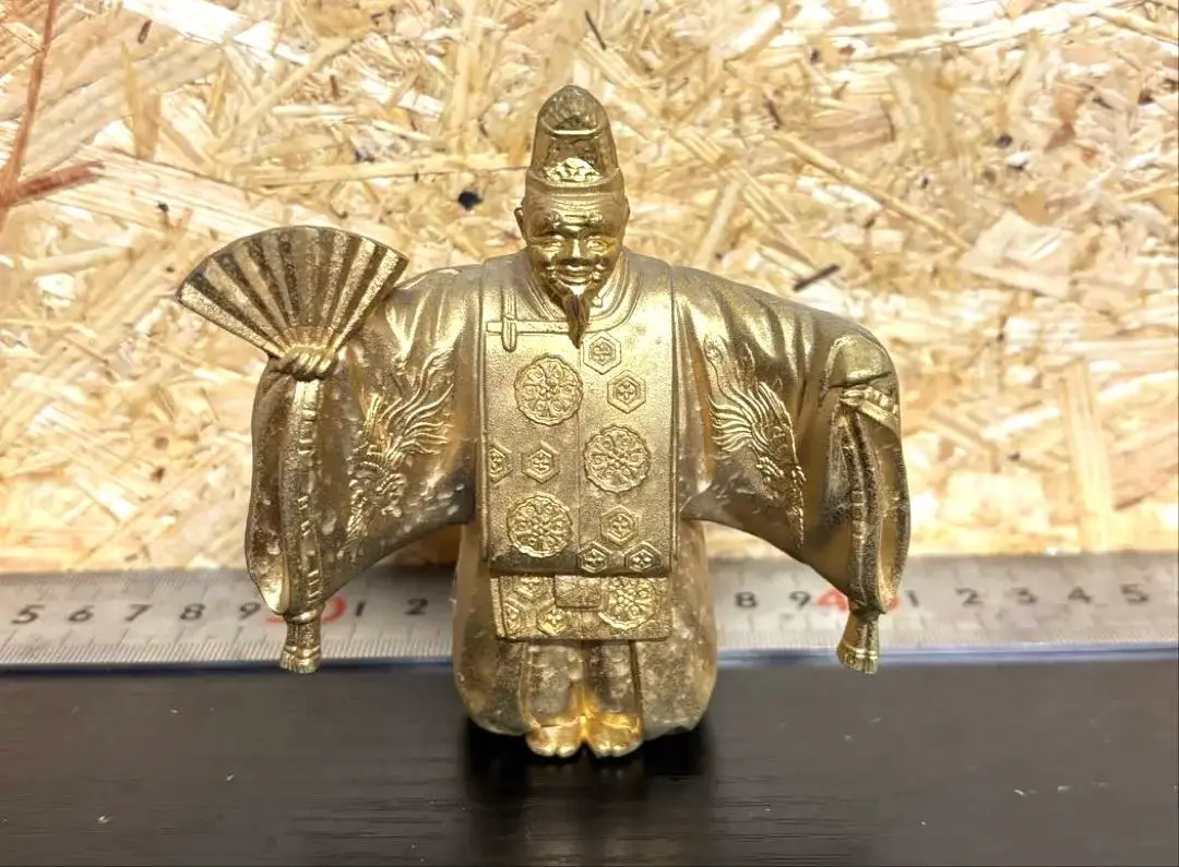 美品！扇の像 骨董品 置物 アンティーク 銅 扇 翁 銅物 扇の像 骨董品 置物 アンティーク 銅 扇 翁 銅物