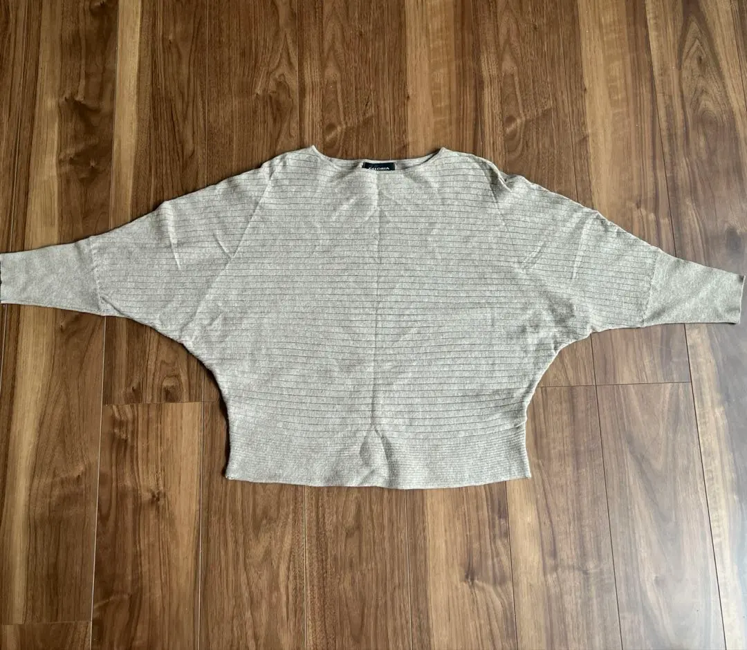 蝙蝠袖針織衫 L 尺寸 米色 的縮圖