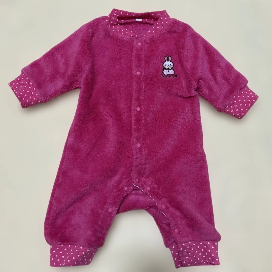 Thumbnail of Rabbit Embroidery Fleece Romper, Pink