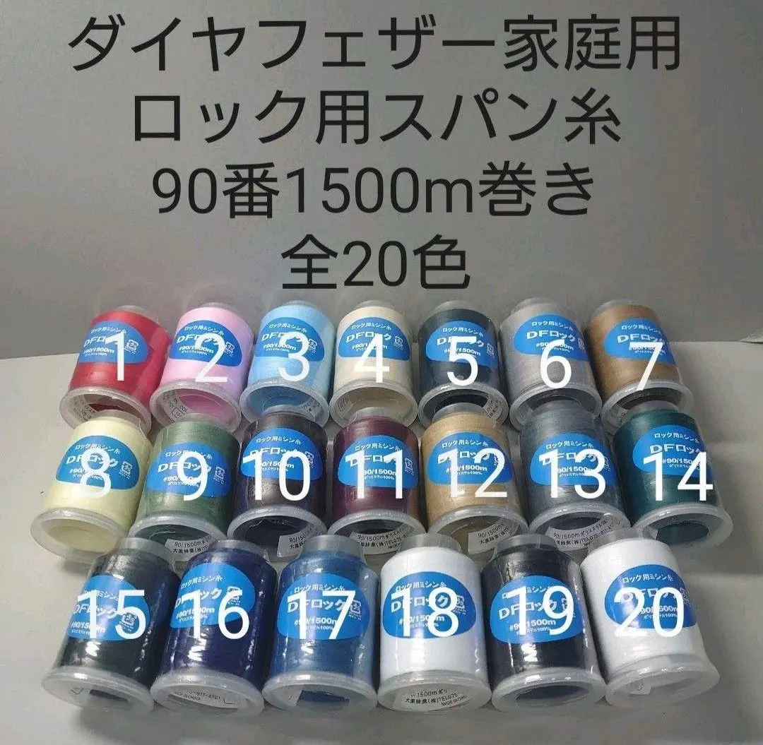 Thumbnail of Lockstitch machine thread, size 90, 1500m spools. Choose any 4 colors from a total of 20.