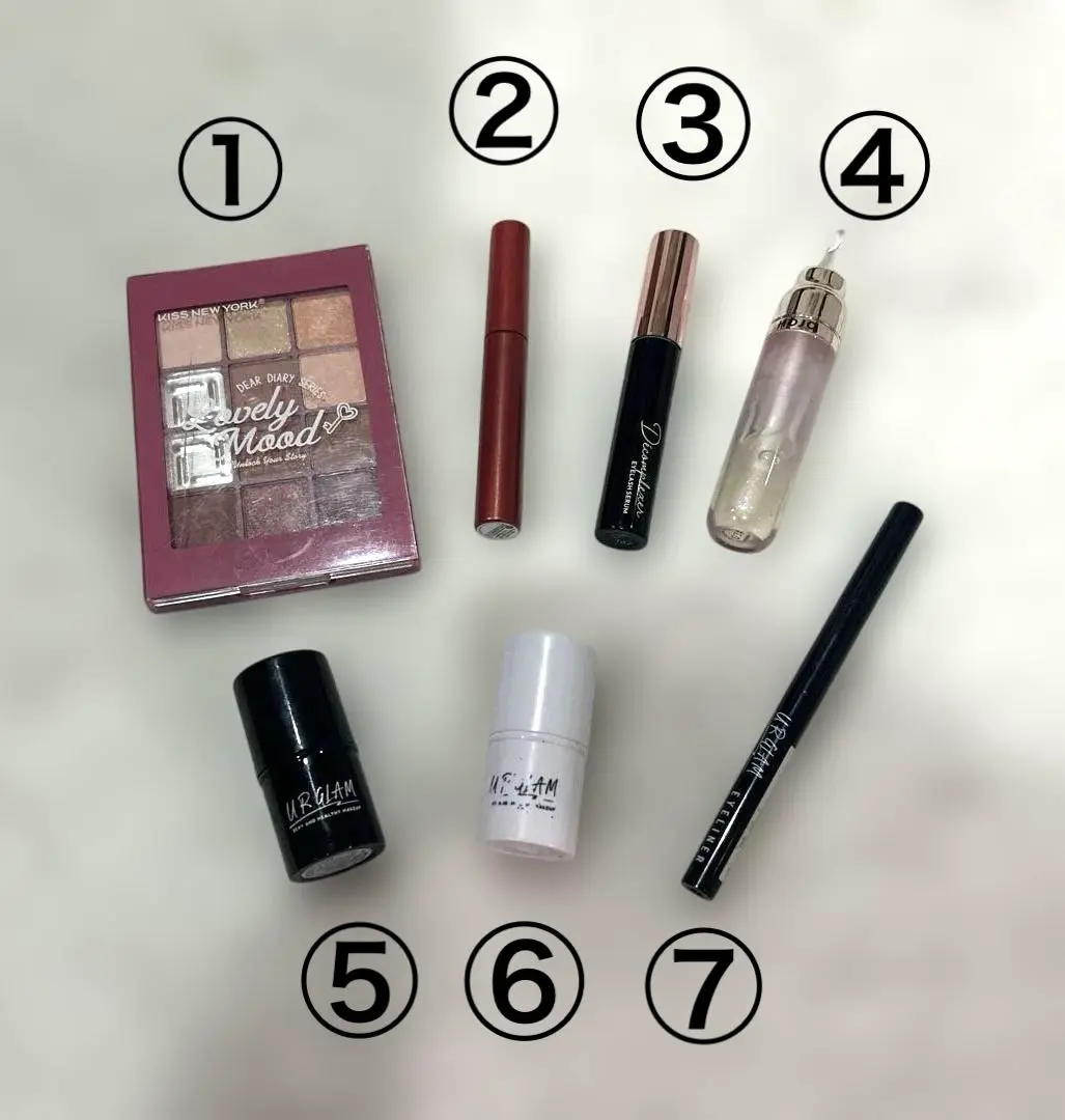 Thumbnail of Cosmetics Set of 7 Items | Eyeshadow, Eyelash Serum, Lipsticks, etc.