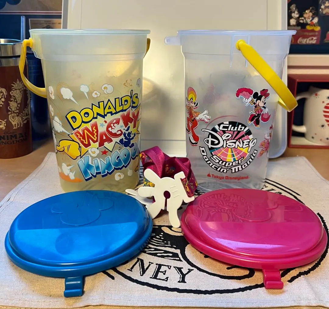 Thumbnail of 131. Tokyo Disneyland 16th Anniversary / Dancing Mania Popcorn Bucket, Set of 2