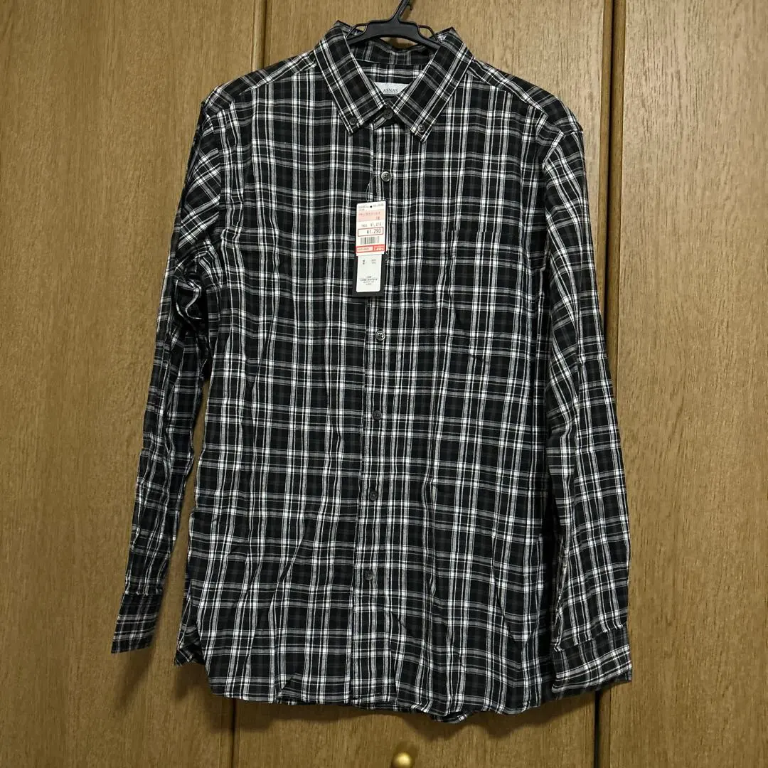 Thumbnail of ASNAS Check Long Sleeve Shirt L Shimamura with Tag