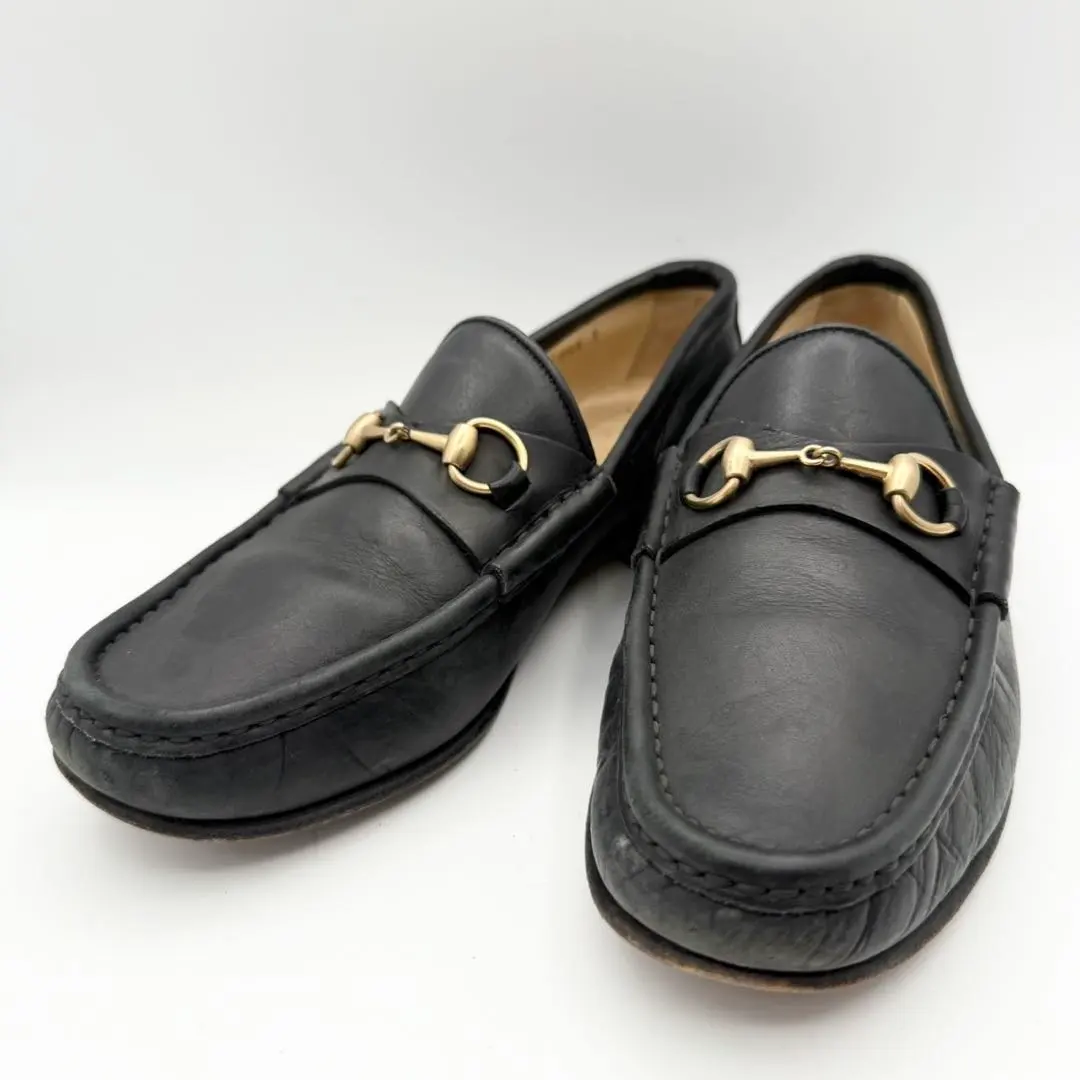 Thumbnail of [Excellent Condition] GUCCI Horsebit Loafers Leather Black Gold Hardware 24cm