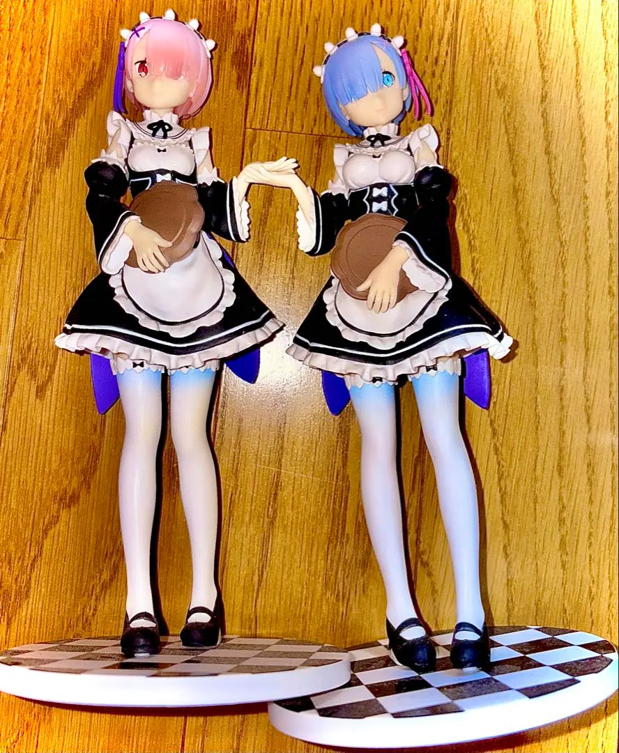 Thumbnail of Opened item, no box: Re:Zero - Starting Life in Another World, Rem & Ram figures (initial release)