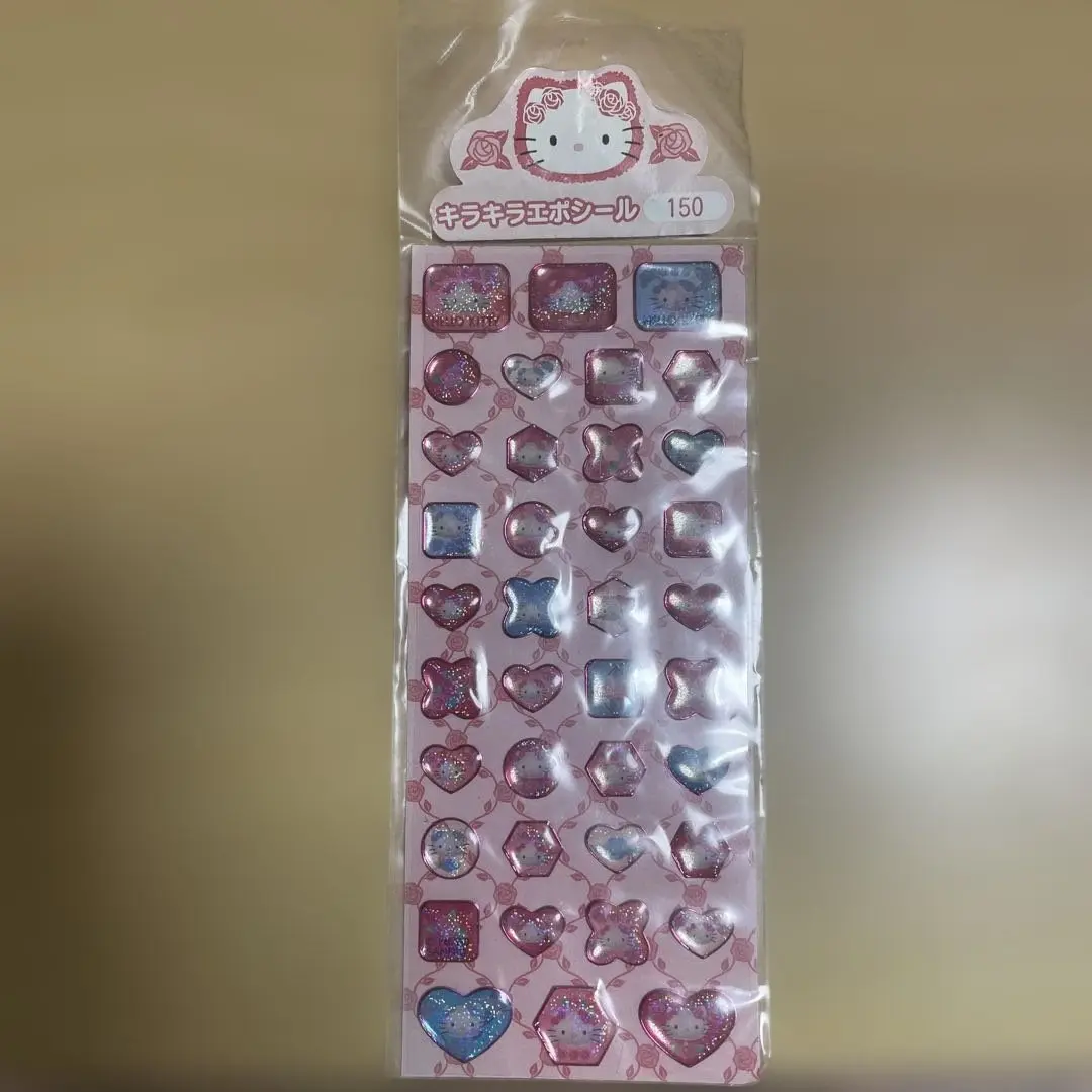 平成復古 稀有 三麗鷗 Hello Kitty Kitty 閃亮環氧樹脂貼紙 的縮圖