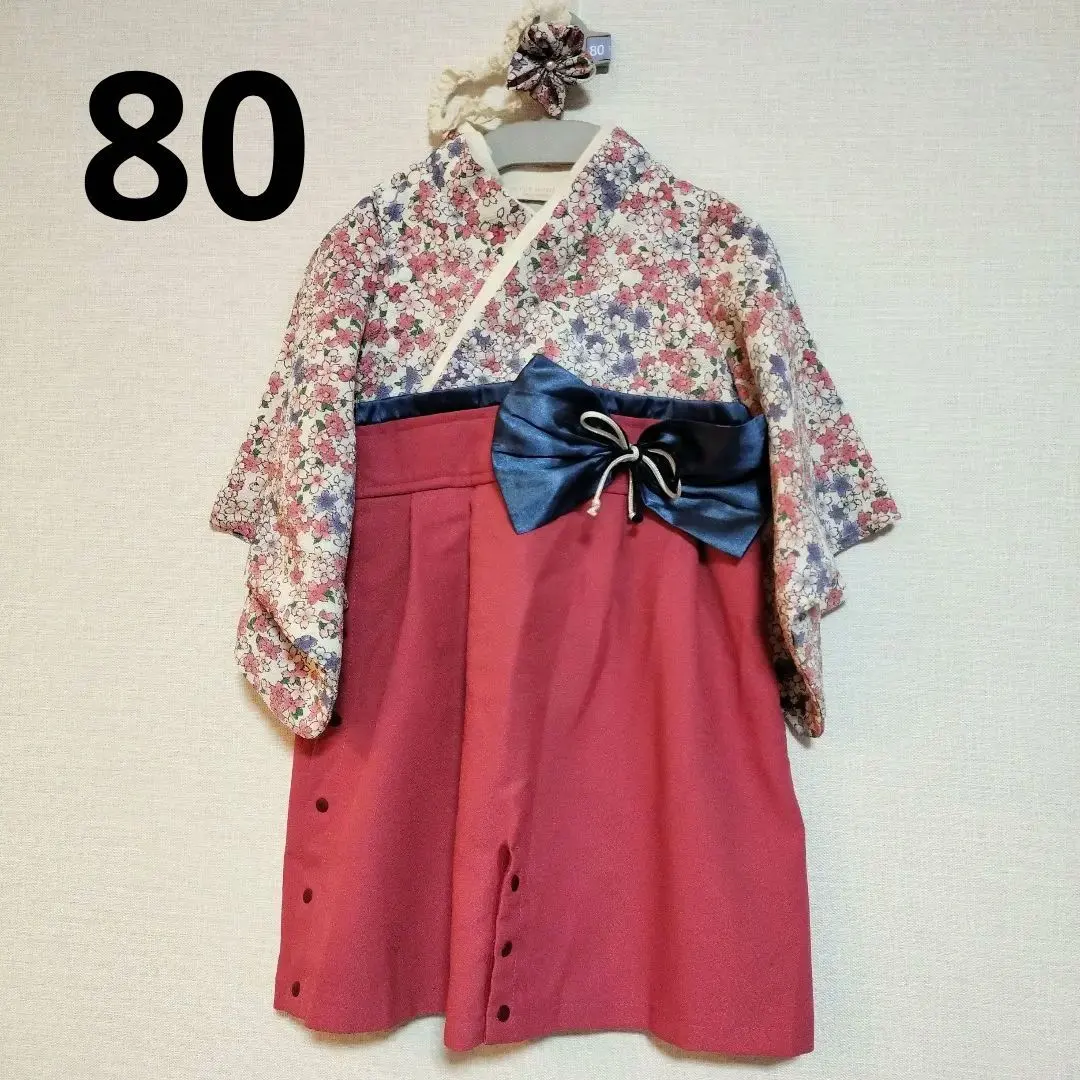 附髮飾 Sweet Mommy 嬰兒袴 櫻花白 80 碼 的縮圖