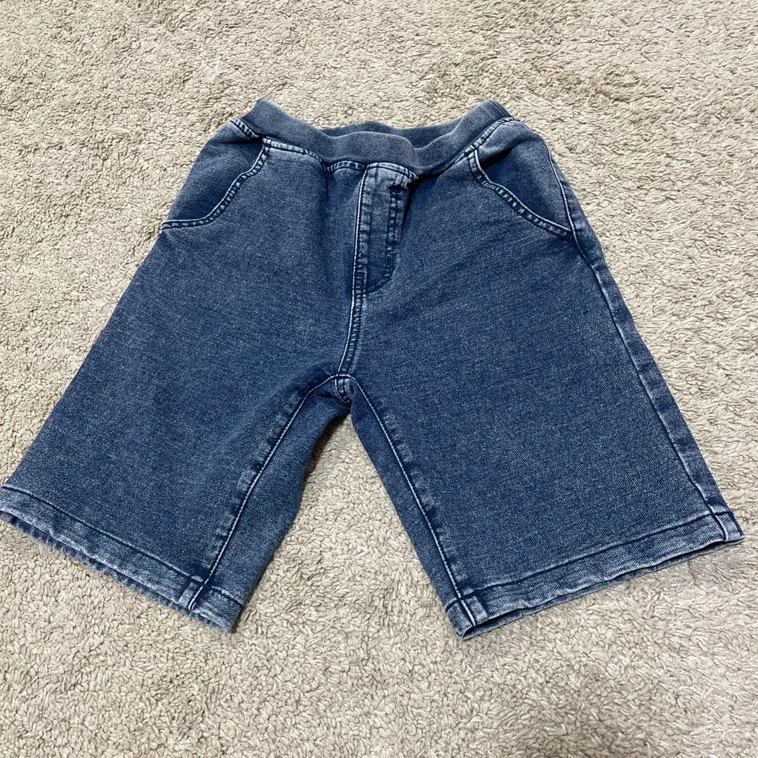 Thumbnail of GU Dark Blue Denim-style Half Pants 140