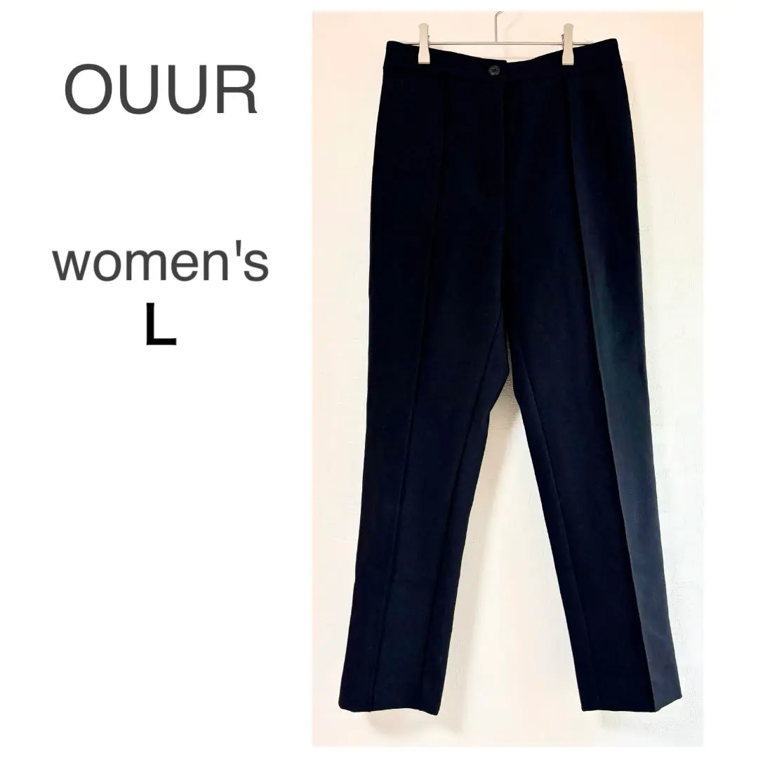 Thumbnail of OUUR Slacks Pants Center Press Made in Japan L Black Autumn/Winter Wool