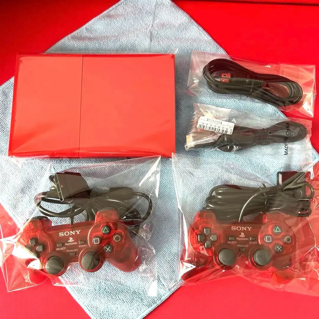 【美品】PS2 SCPH-90000 シナバーレッド 最上位機種  希少品 PS2 SCPH-90000 シナバーレッド 本体一式 赤 プレイステーション