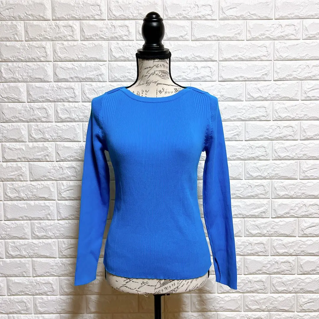 Thumbnail of INED Size 9 Long Sleeve Cut and Sew Top, Blue, 100% Cotton, Commute, Spring/Autumn