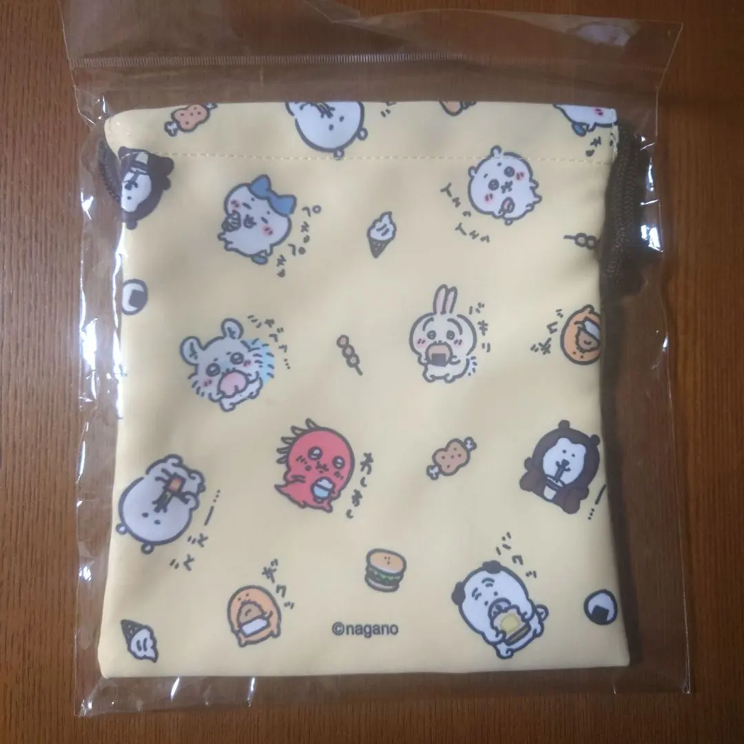 Thumbnail of Nagano Characters: Moderate-sized drawstring pouch, Chiikawa, Hachiware