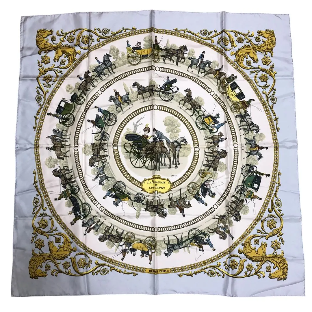 Thumbnail of Hermès Carre 90 Silk Blue