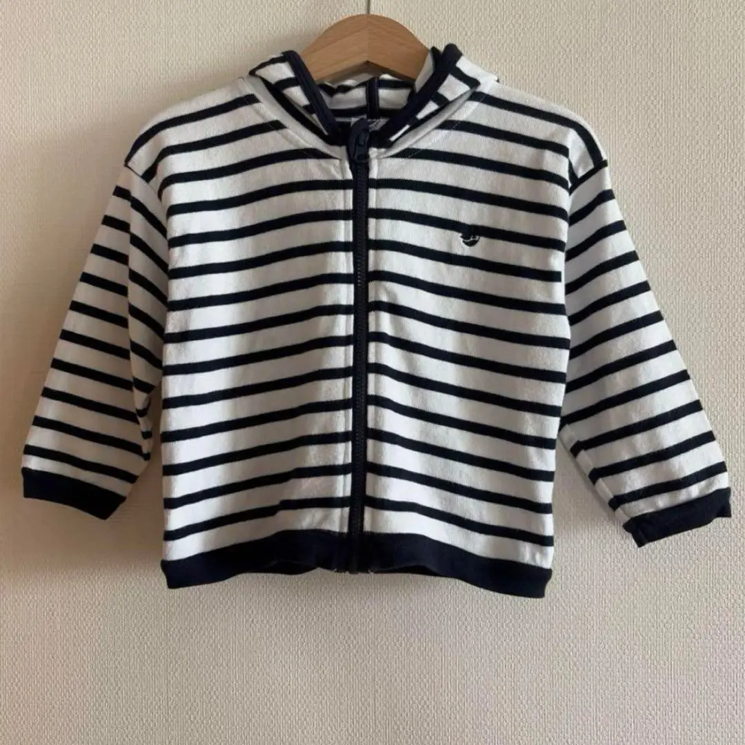 Thumbnail of Petit Bateau Border Zip Hoodie 24m/86cm