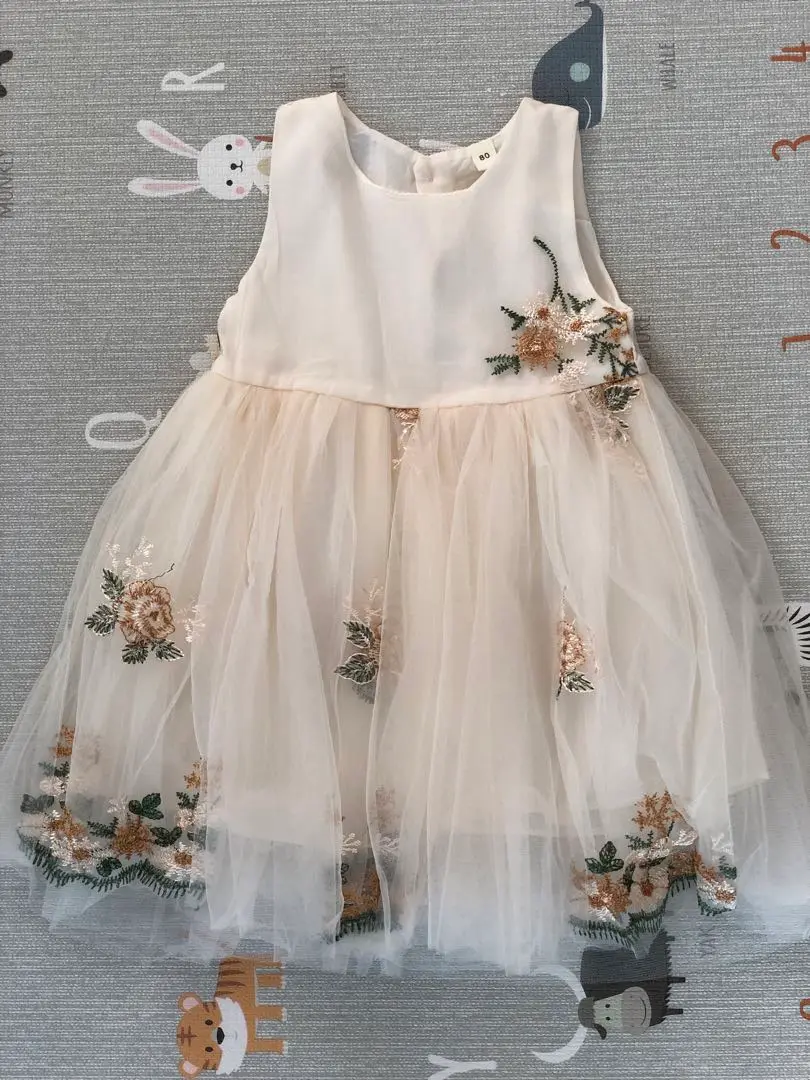 Thumbnail of Ivory Floral Embroidery Ceremony Dress 80cm