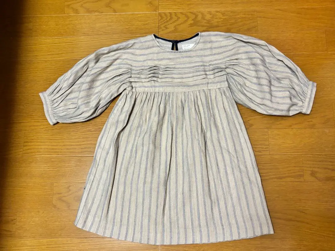 ZARA kids 扎拉 泡泡袖 條紋洋裝 122 的縮圖