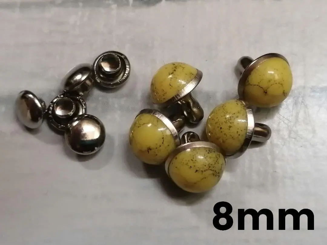 石鉚釘 裝飾鉚釘 鉚釘 黃色 8mm 5個 的縮圖