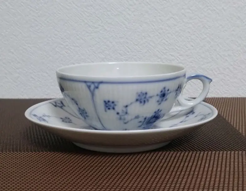 Thumbnail of Royal Copenhagen Blue Fluted Plain Tea Cup & Saucer